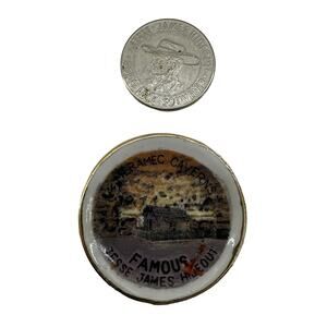 Stanton Missouri Jesse James Hideout Meramec Caverns Good Luck Token & Plate